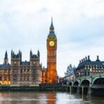 big Ben and Houses of Parliament at night, London, UK