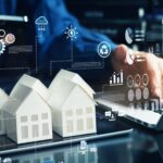 Property or real estate concepts with owner developer using innovation technology management. organization and forecasting kpi performance .Real photography with illustrator material.Non ai images