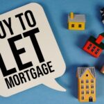 Buy To Let Mortgage text with house models on blue background